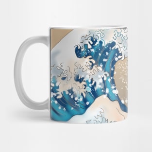 Wave off Kanagawa with a brown new moon Mug